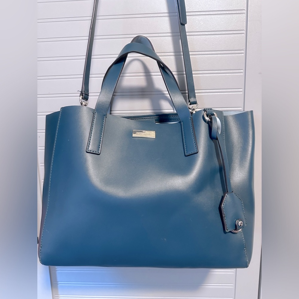 KATE SPADE Putnam Drive Nelle Convertible Work Commuter Tote Teal MSRP: $348 - Picture 2 of 16